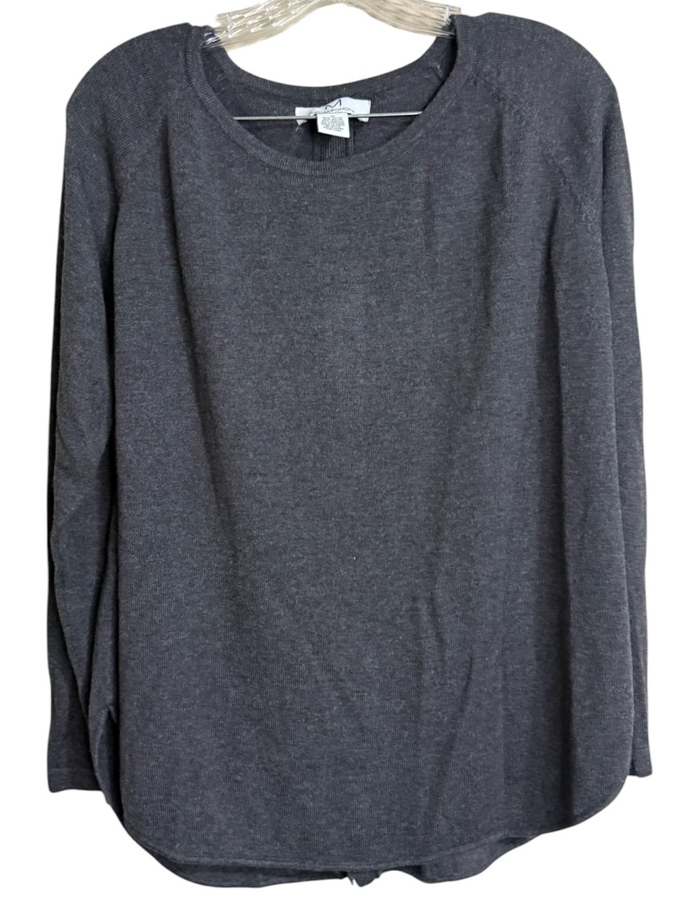 Magaschoni Charcoal Crewneck Long-Sleeve Top
